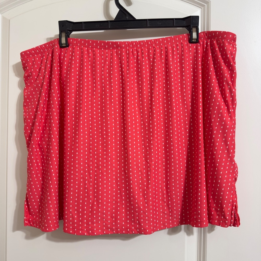 Swim by Cacique Womens Coral White Micro Dot‎ High Waist Swim Skirt Size 20 - Picture 5 of 11